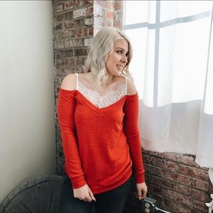 Sweet Claire Off the shoulder boutique lace shirt